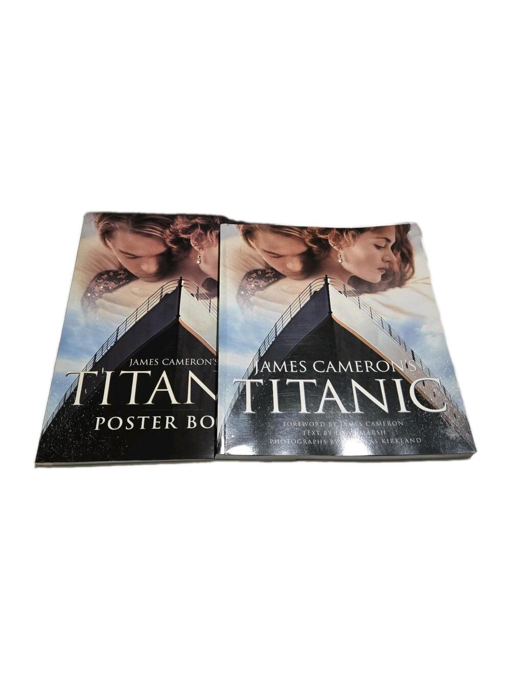 James Cameron's Titanic Paperback & Poster Book EUC